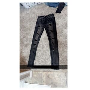 Distressed Black Women's Jeans